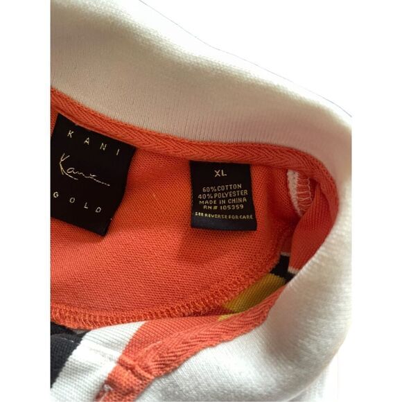 Kani Gold Mens Multi-Color Striped Short-Sleeve Polo Shirt Extra Large - Picture 4 of 12